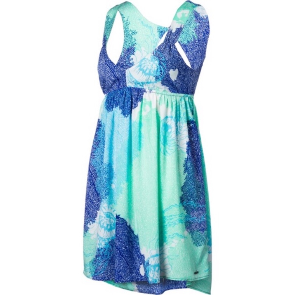 Roxy size small teal and blue coral dress